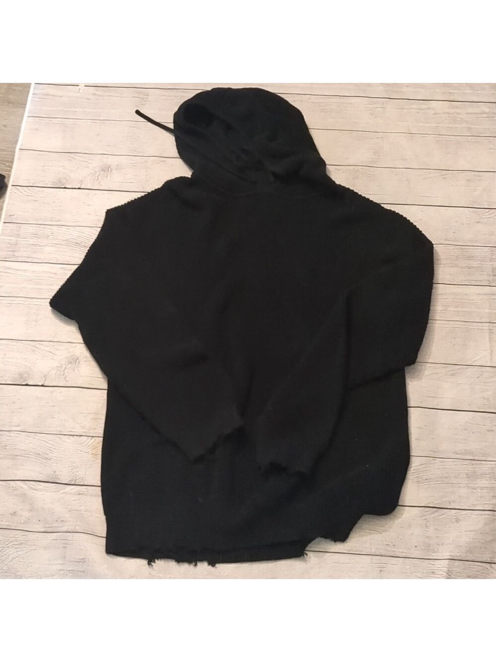 RtA black hooded cable knit sweater size medium